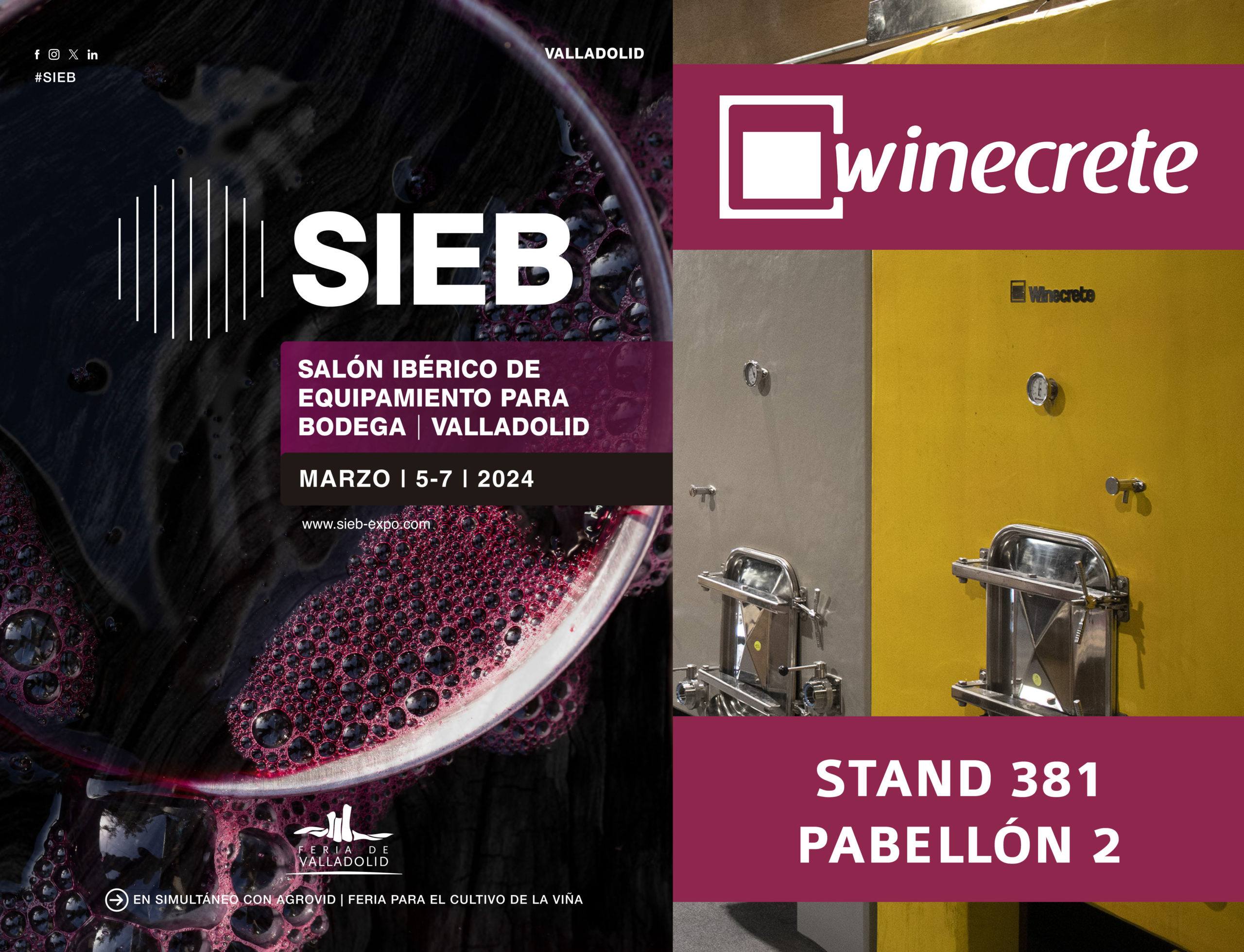 Winecrete en SIEB, el Salón Ibérico de Equipamiento para Bodegas (Feria de Valladolid)